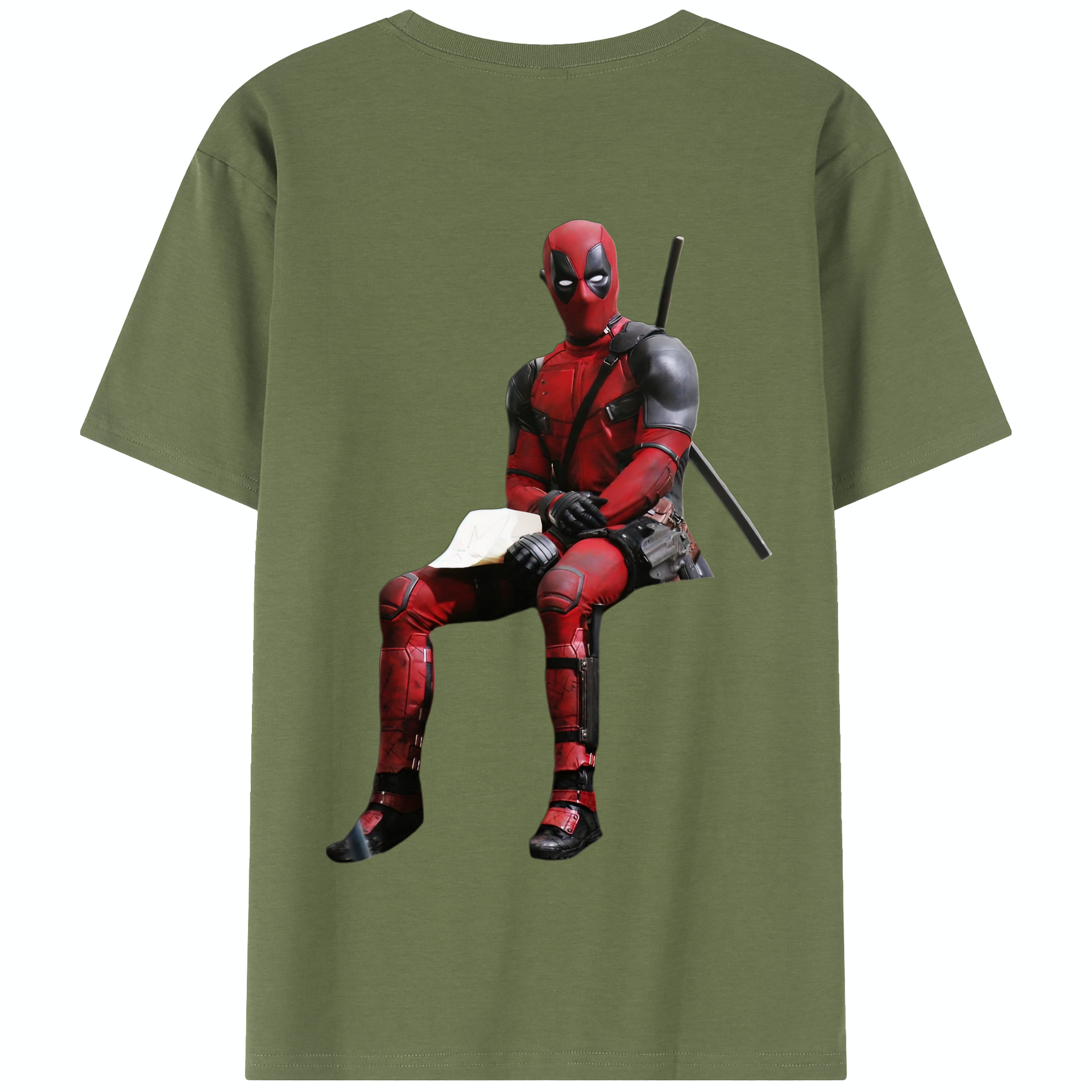 （画像用） Deadpool デッドプール 綿100％半袖Tシャツ（背面プリント）